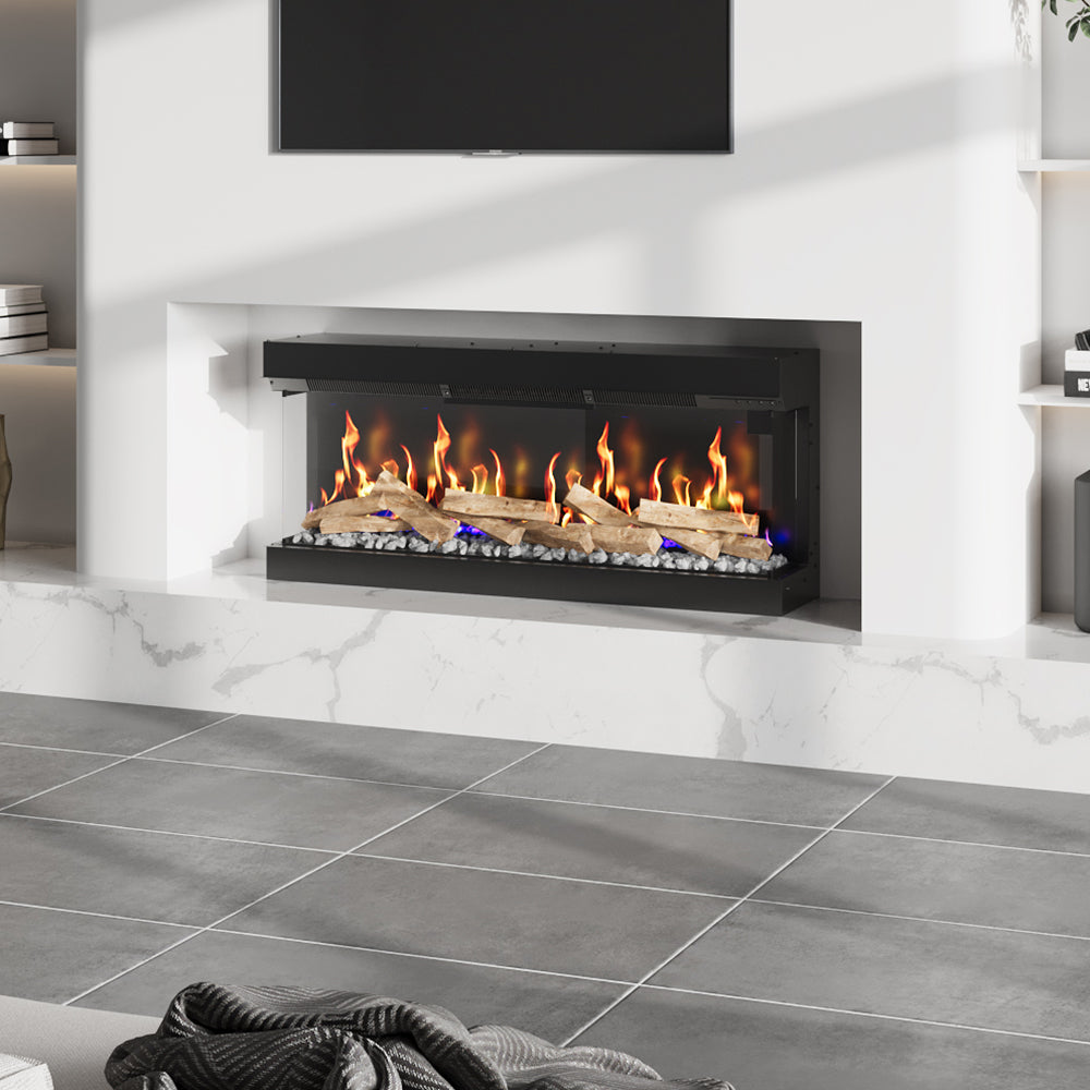 50 inch 3-Sided Smart Electric Fireplace