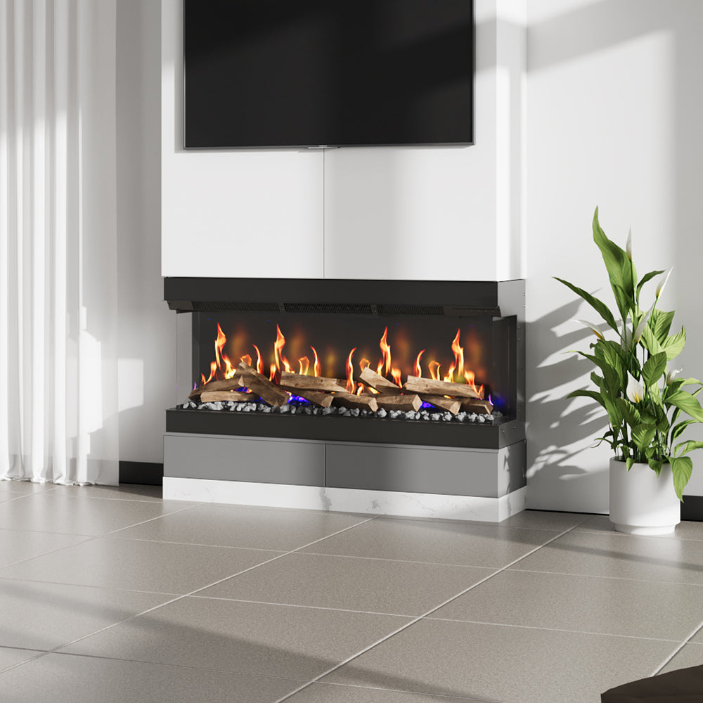 50 inch 3-Sided Smart Electric Fireplace