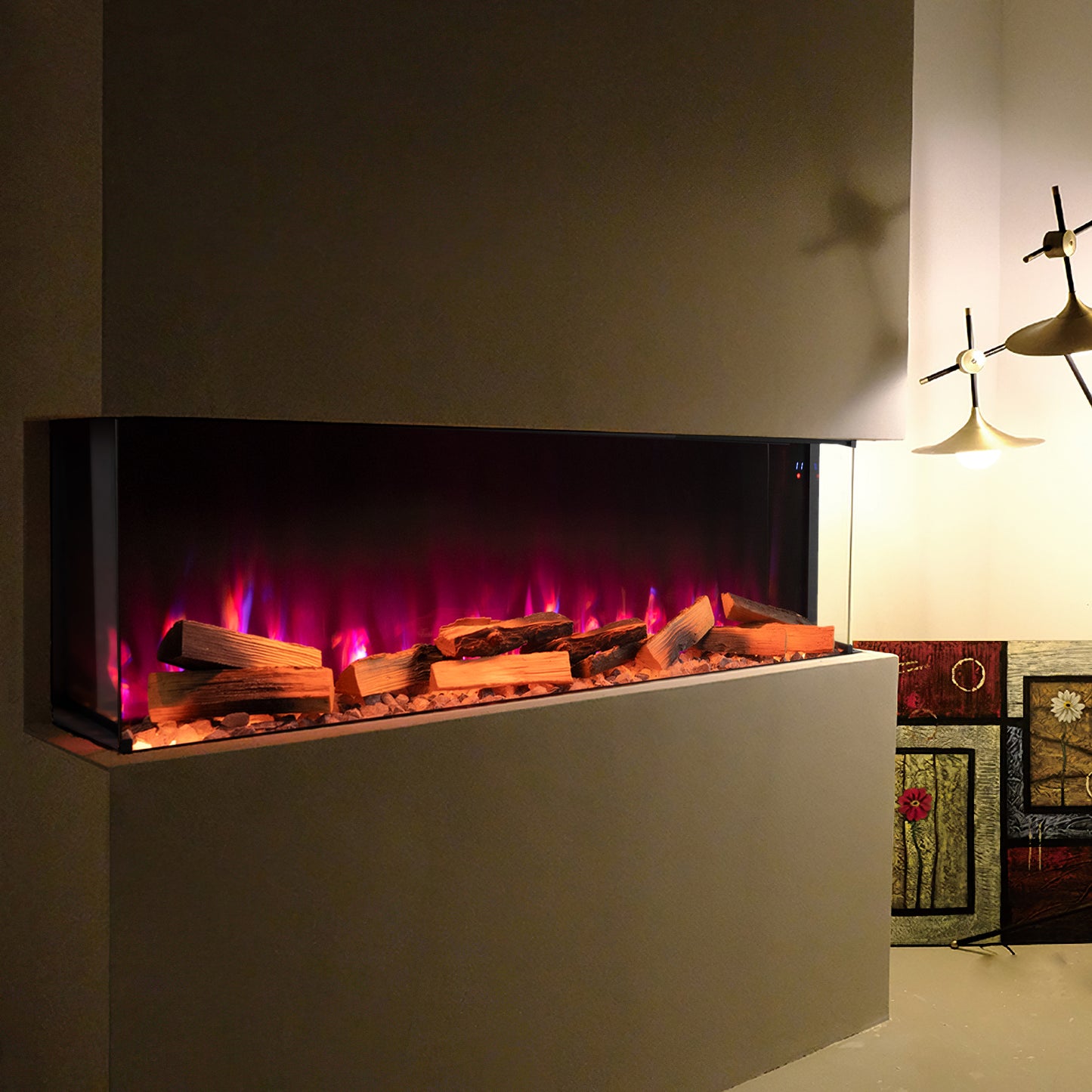 50 inch 3-Sided Smart Electric Fireplace
