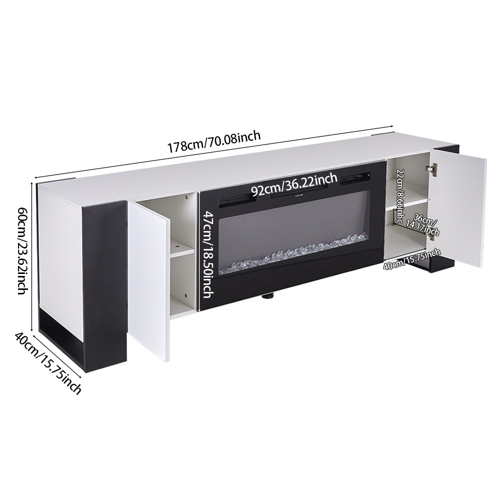 Recessed Electric Fireplace TV Stand with Remote Control