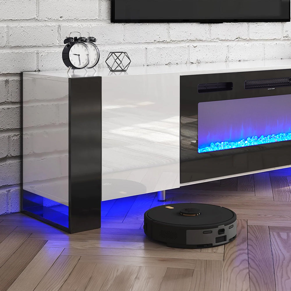 Recessed Electric Fireplace TV Stand with Remote Control
