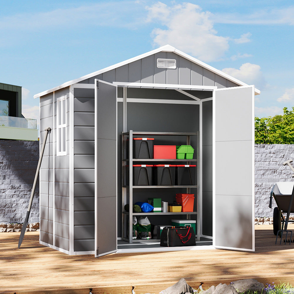 8x4ft Garden PP Tool Shed Outdoor Patio Storage House