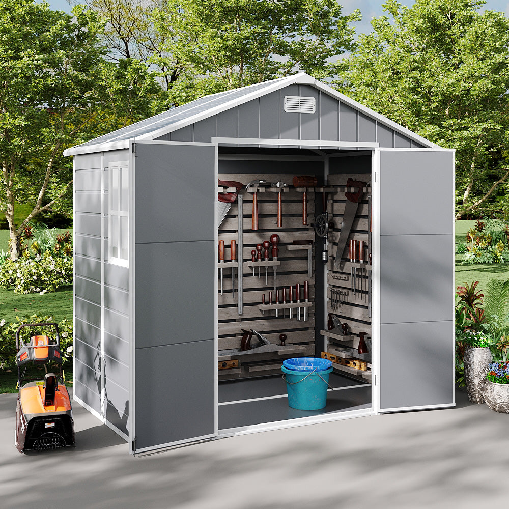 8x4ft Garden PP Tool Shed Outdoor Patio Storage House