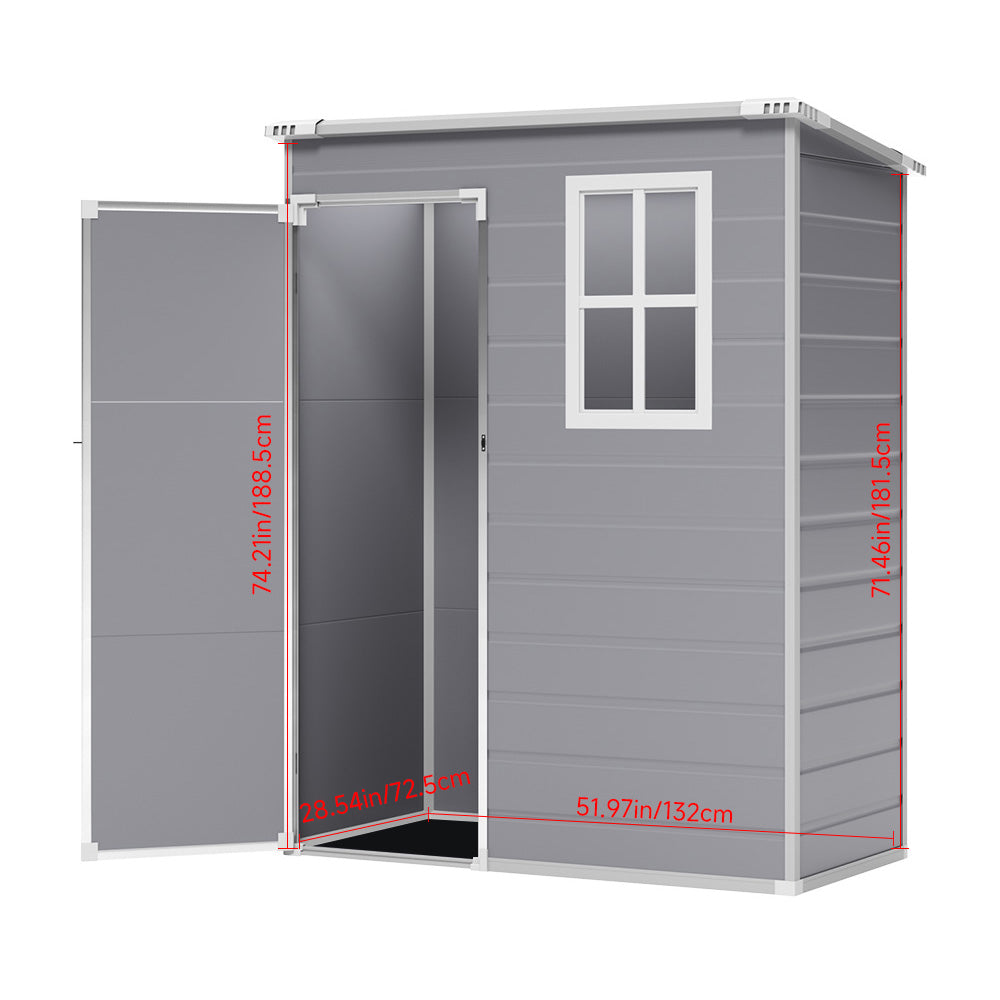 5X3FT Outdoor Plastic Garden Storage Shed