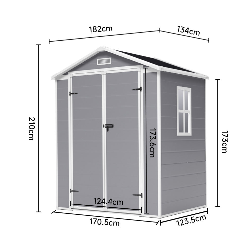 5X4FT Outdoor Plastic Garden Storage Shed