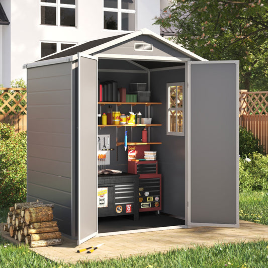 5X4FT Outdoor Plastic Garden Storage Shed