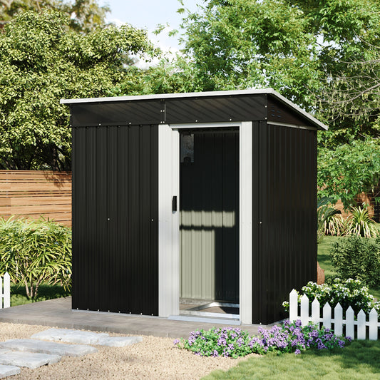 4x6FT Metal Pent Roof Garden Tool Shed