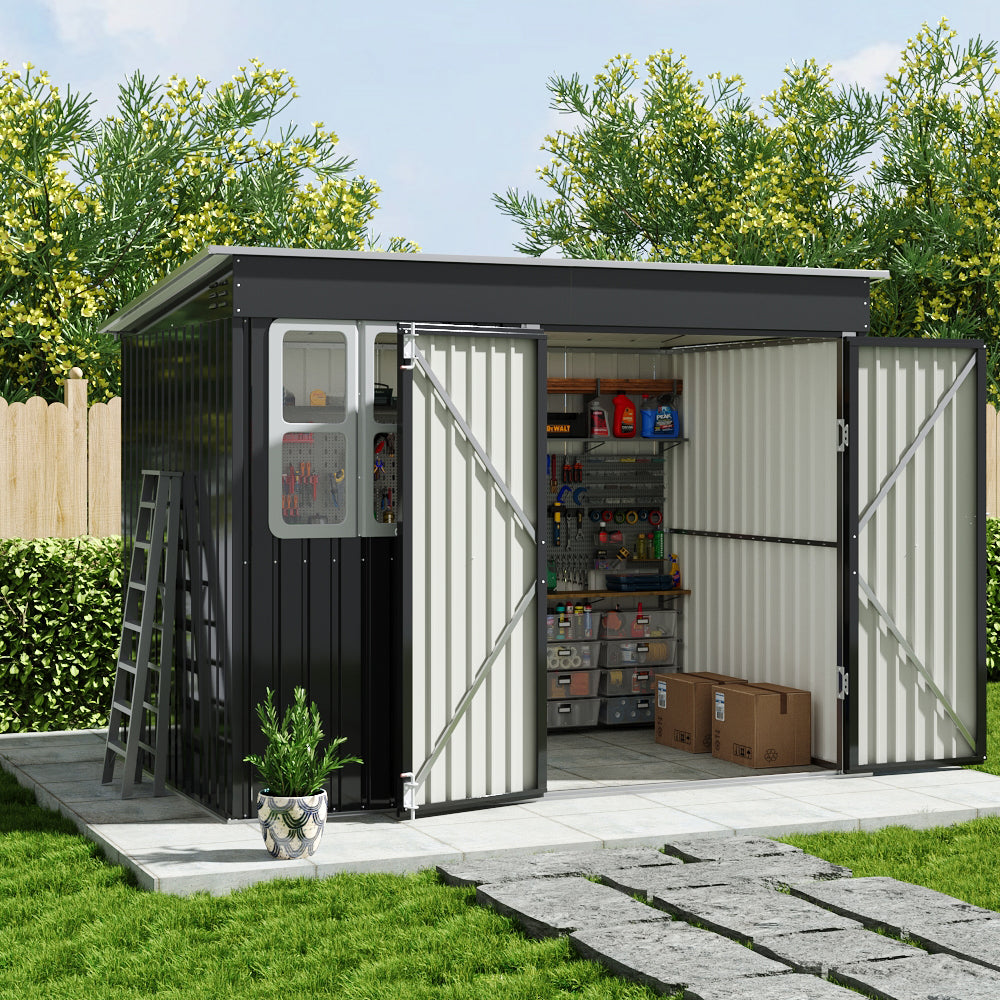 9X6FT Outdoor Metal Garden Storage Shed