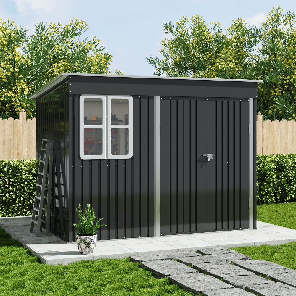 9X6FT Outdoor Metal Garden Storage Shed