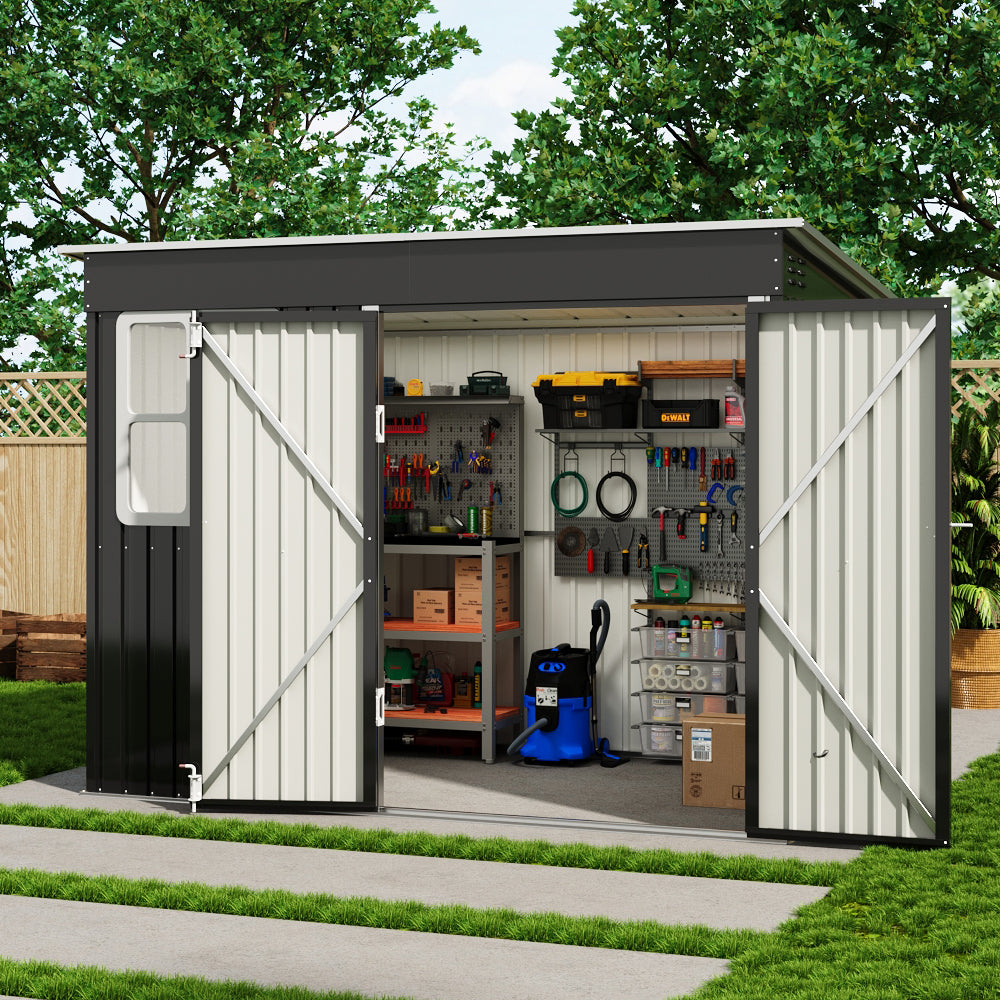 9X6FT Outdoor Metal Garden Storage Shed