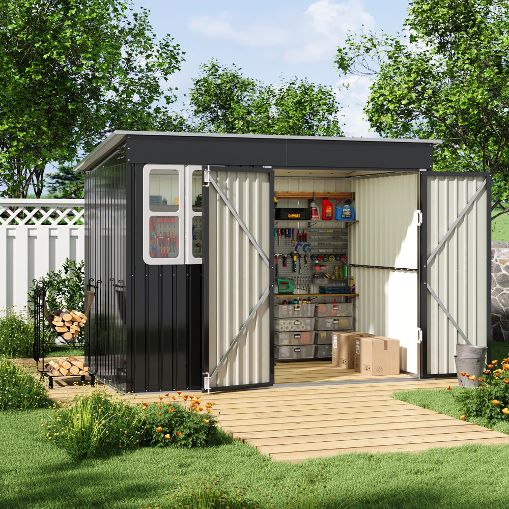 9X6FT Outdoor Metal Garden Storage Shed