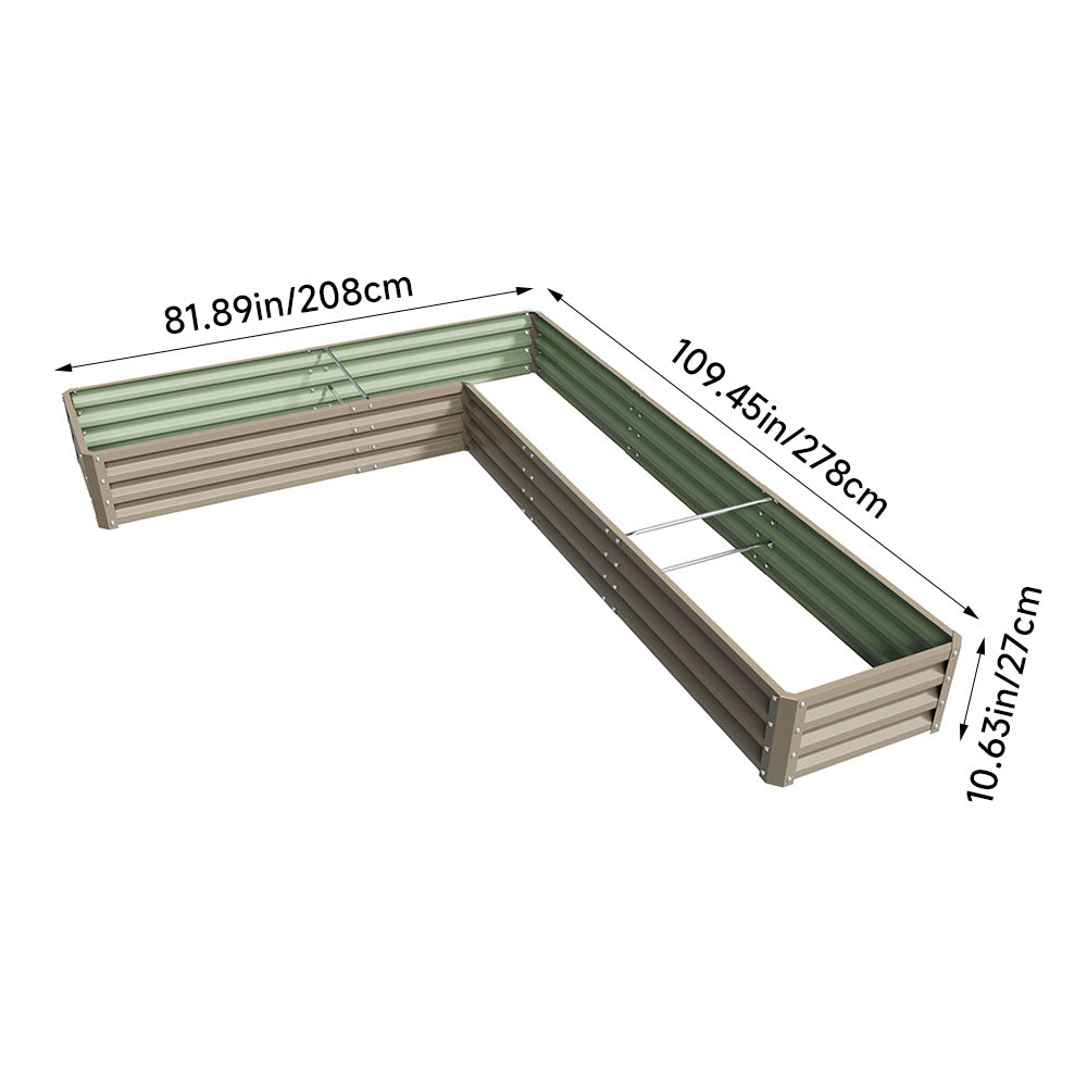 L-Shaped Galvanized Steel Raised Garden Bed