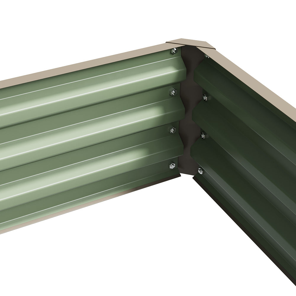 L-Shaped Galvanized Steel Raised Garden Bed