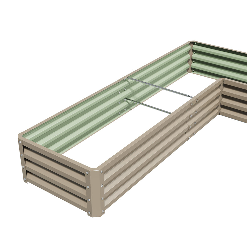 L-Shaped Galvanized Steel Raised Garden Bed