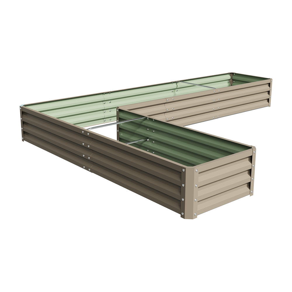 L-Shaped Galvanized Steel Raised Garden Bed