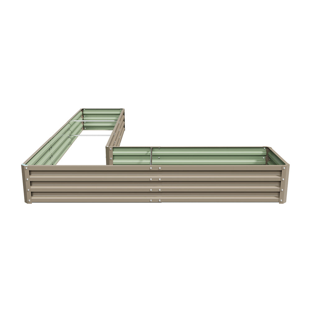L-Shaped Galvanized Steel Raised Garden Bed