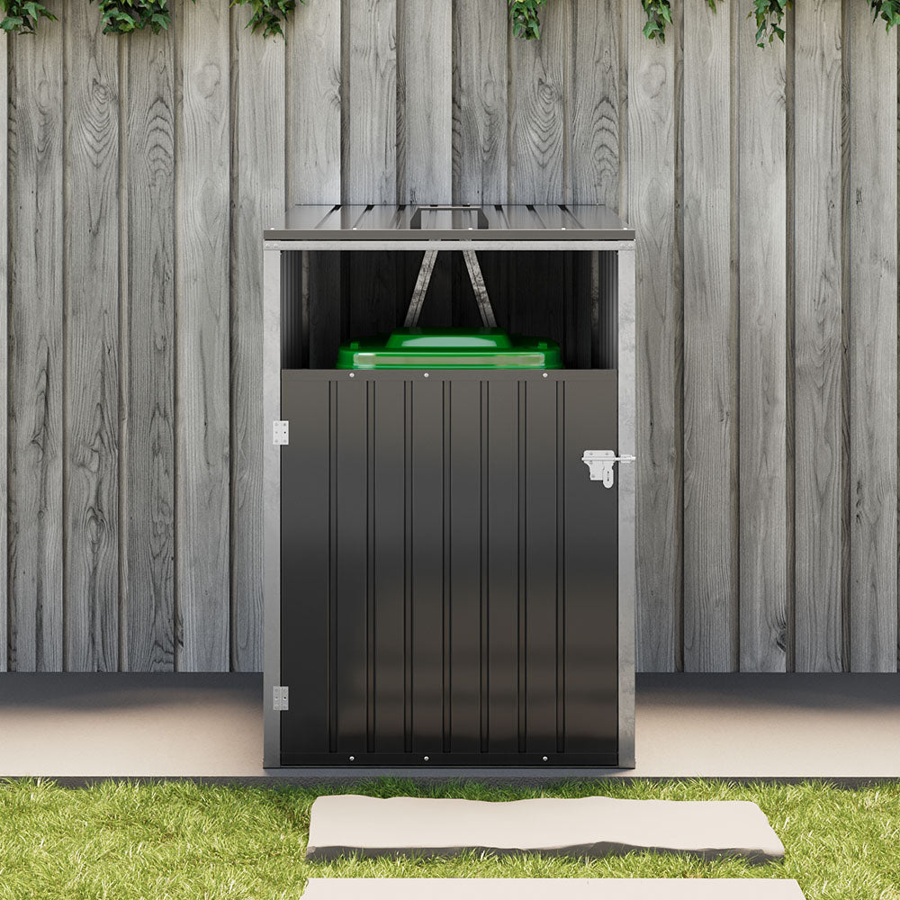 Metal Outdoor Garbage Bin Shed For 1 Trash Bin