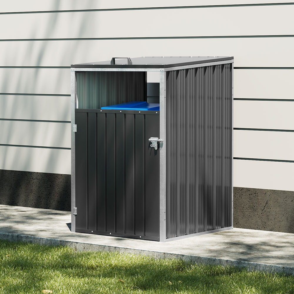 Metal Outdoor Garbage Bin Shed For 1 Trash Bin