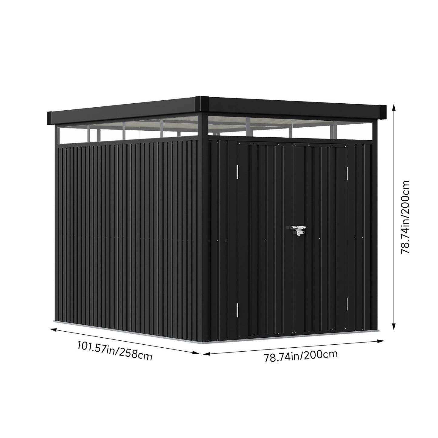 2 X 2.6 X 2M Metal Garden Tool Shed