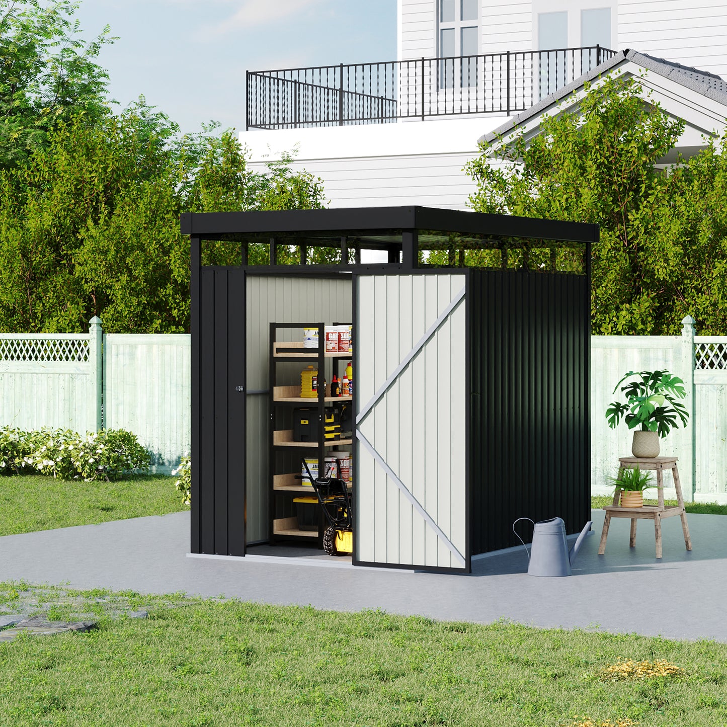 5.3 x 8.5FT Outdoor Metal Garden Storage Shed