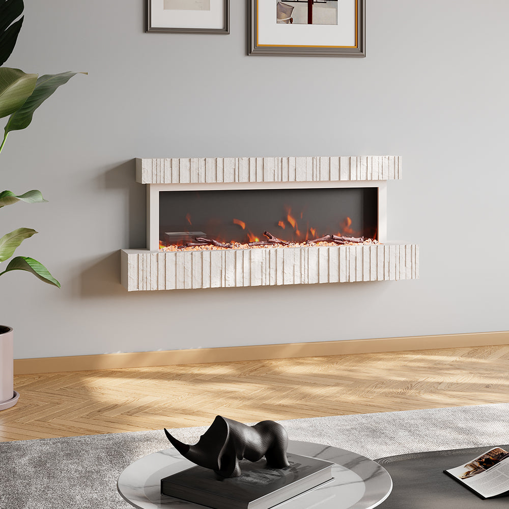 Wall Mounted Electric Fireplace with Remote Control