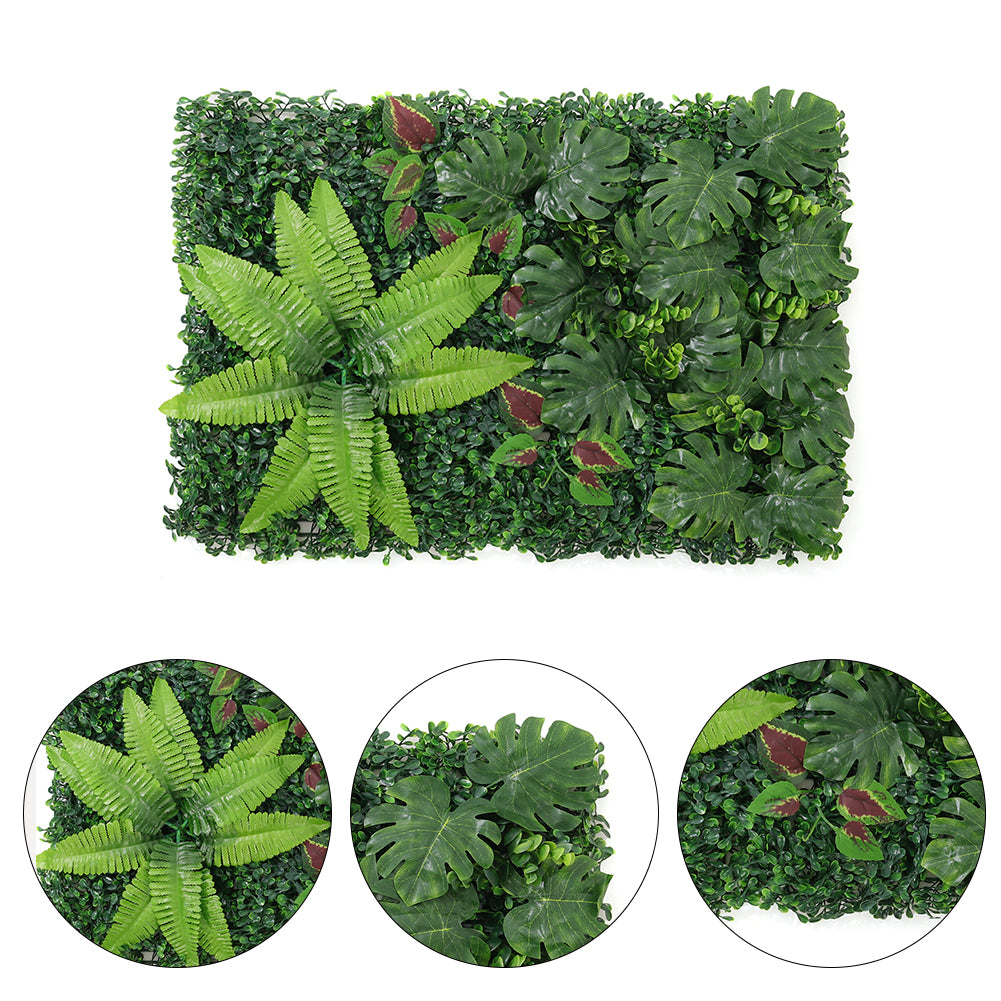 Artificial Plant Hedge Greenery Wall Panel with Assorted Foliage