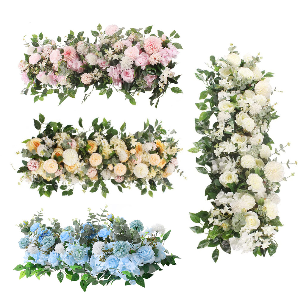 White Rose Floral Row for Wedding Aisle Decor