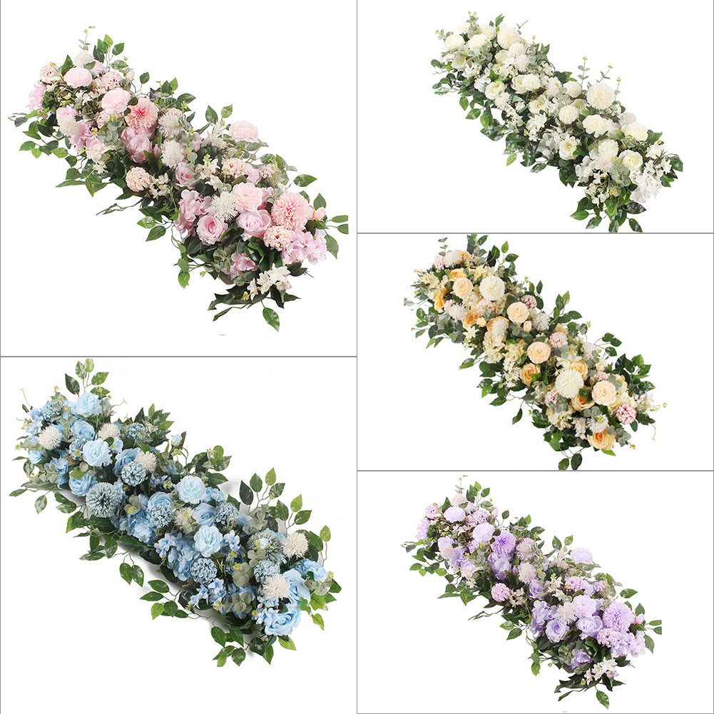 White Rose Floral Row for Wedding Aisle Decor