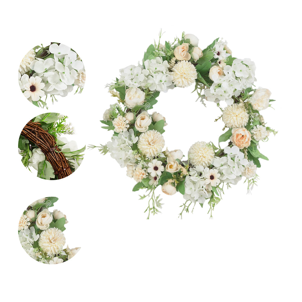 Spring Artificial Peony Wreath Mixed Flowers