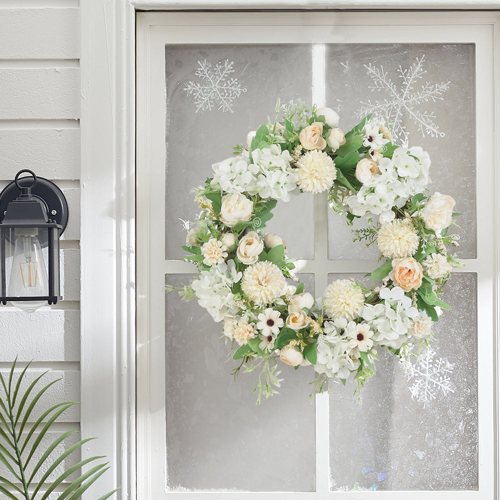 Spring Artificial Peony Wreath Mixed Flowers