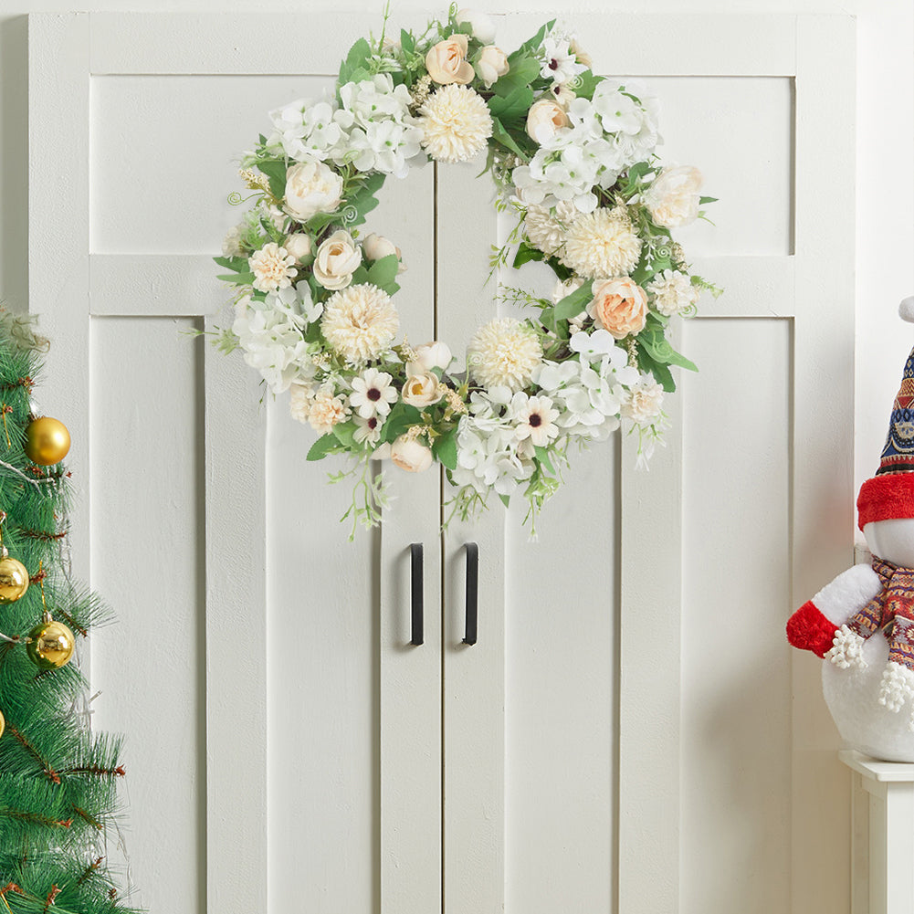 Spring Artificial Peony Wreath Mixed Flowers