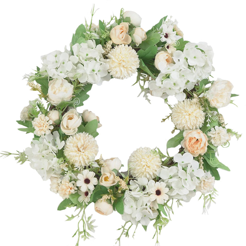 Spring Artificial Peony Wreath Mixed Flowers