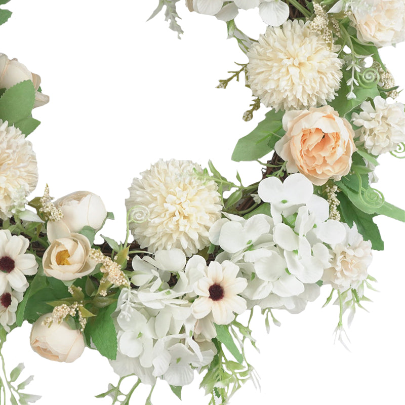 Spring Artificial Peony Wreath Mixed Flowers
