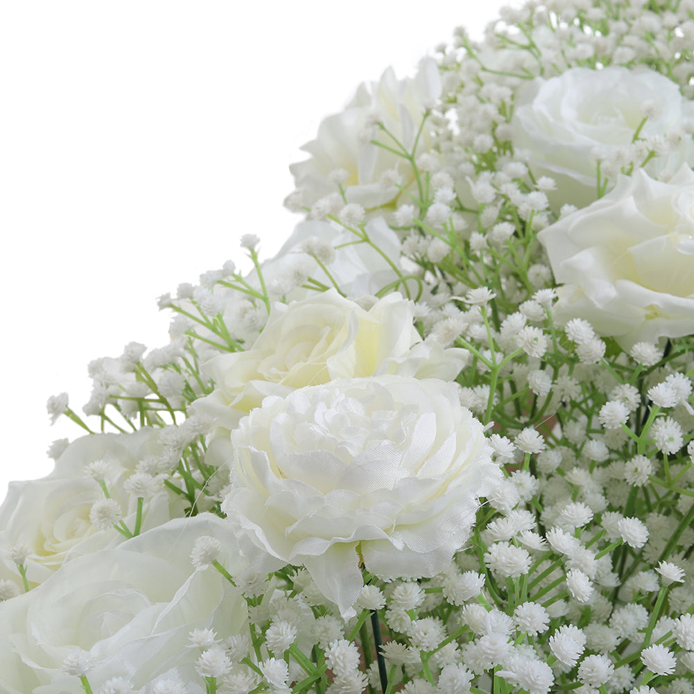 Artificial White Rose Flowers Row