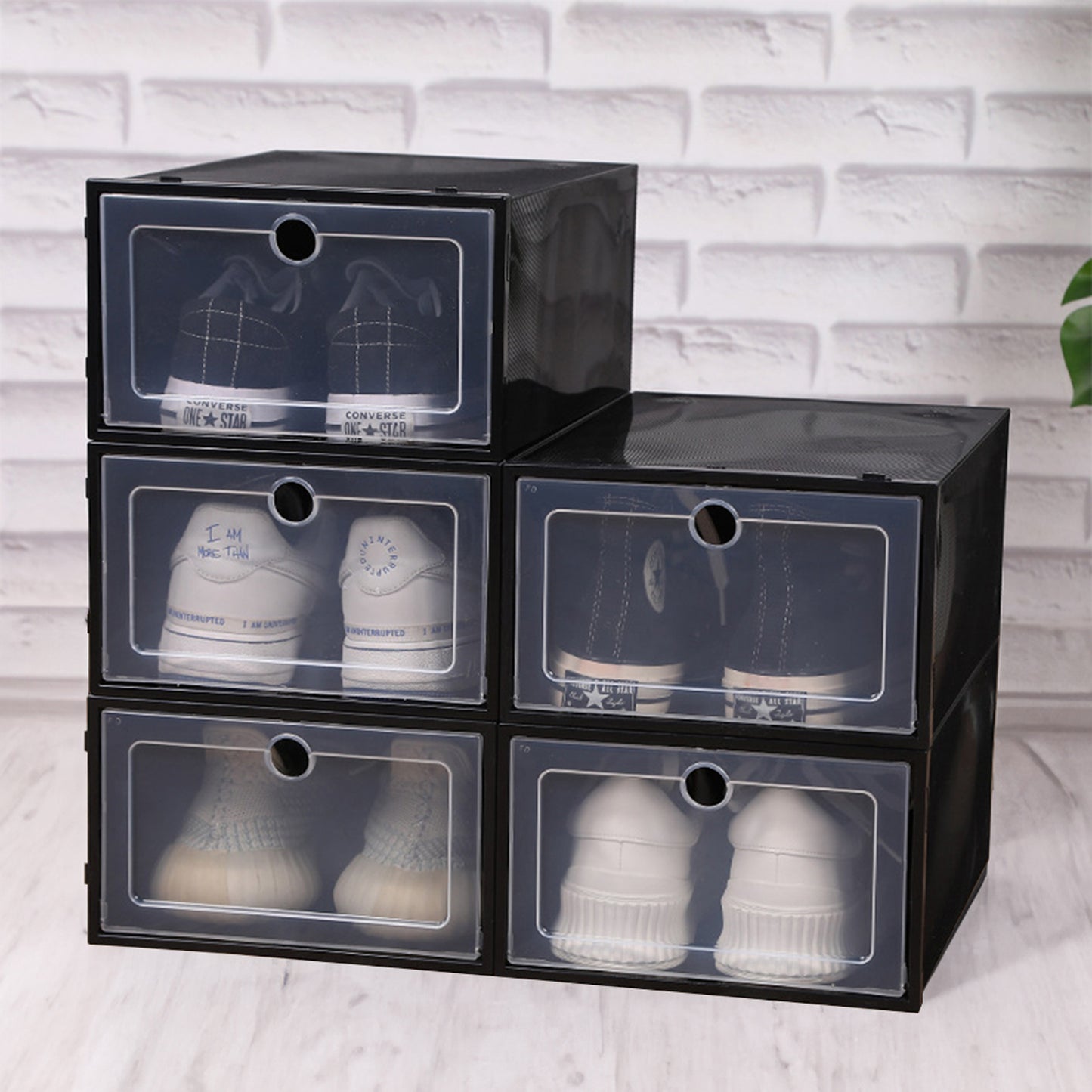 Set of 12 Foldable Multi‑Layer Storage Rack / Shoe Cabinet with Door