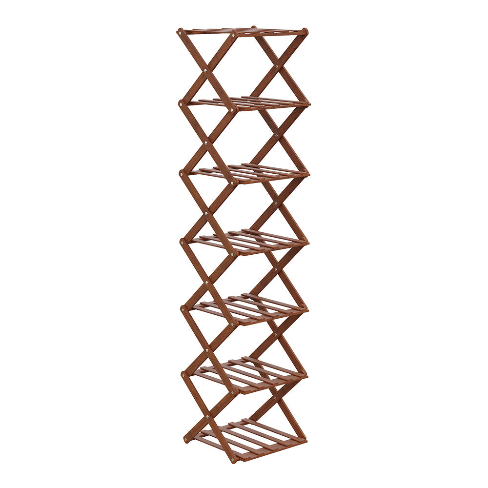 6-Tier Bamboo Folding Shoe Rack