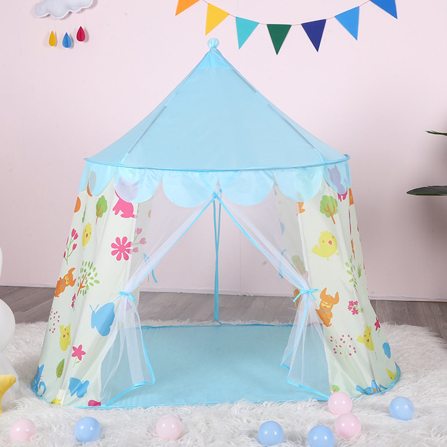 Light Blue Indoor Play Tent for Kids