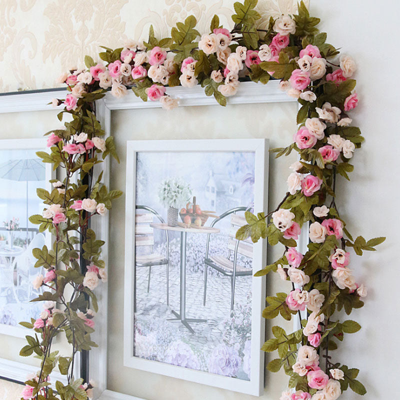 7FT Light Pink Artificial Rose Vine Hanging Flower Garland