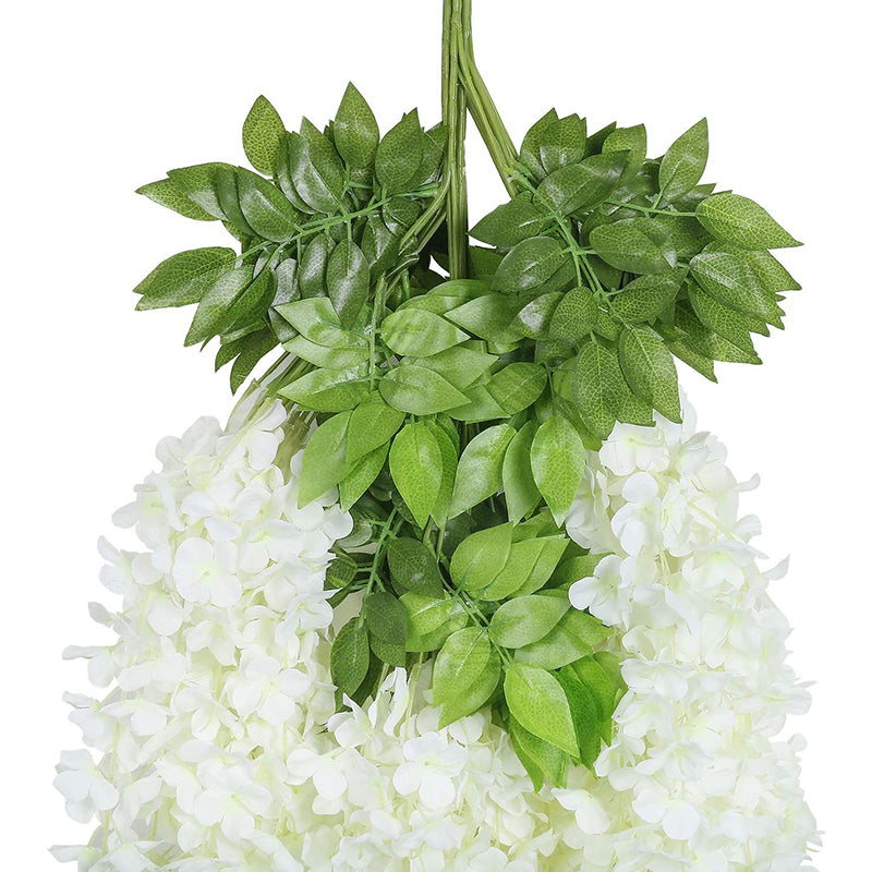 12pcs Artificial White Wisteria Hanging Vines