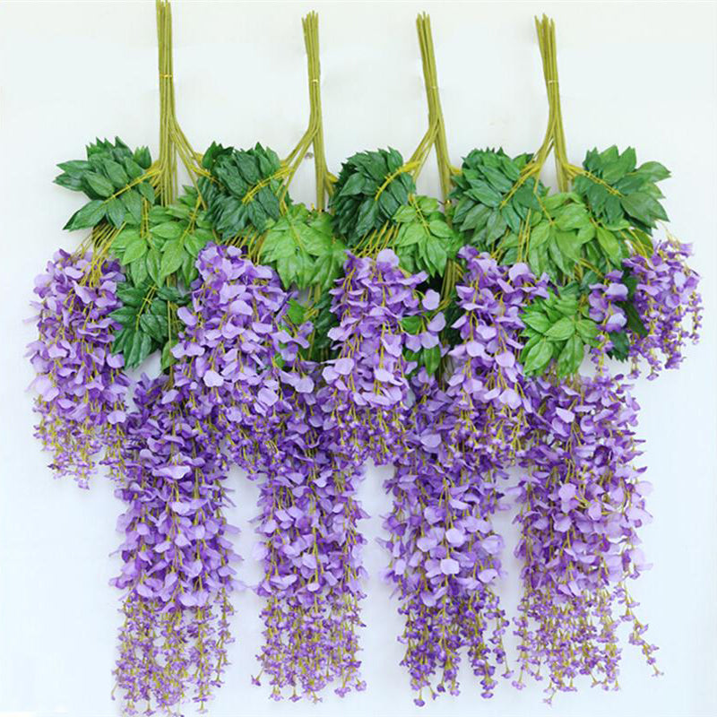 12pcs Artificial Purple Wisteria Hanging Vines