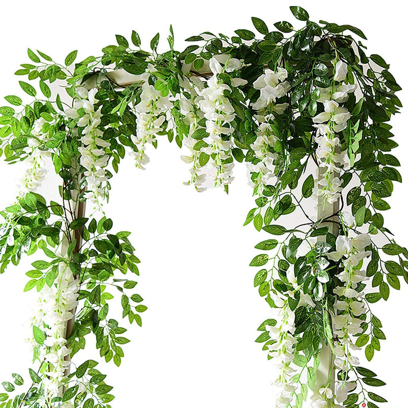 2pcs Lifelike Hanging Wisteria Flowers Garland