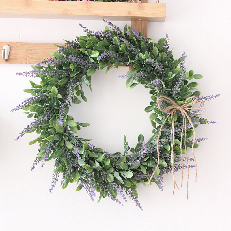 Artificial Lavender Flower Wreath Front Door Hanging Decoration