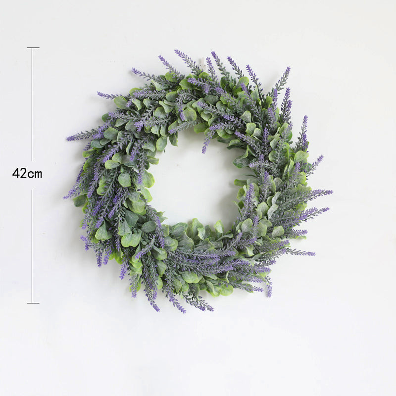 Artificial Lavender Flower Wreath Front Door Hanging Decoration
