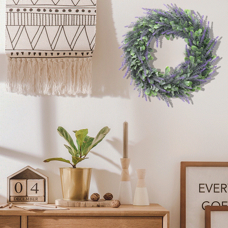 Artificial Lavender Flower Wreath Front Door Hanging Decoration