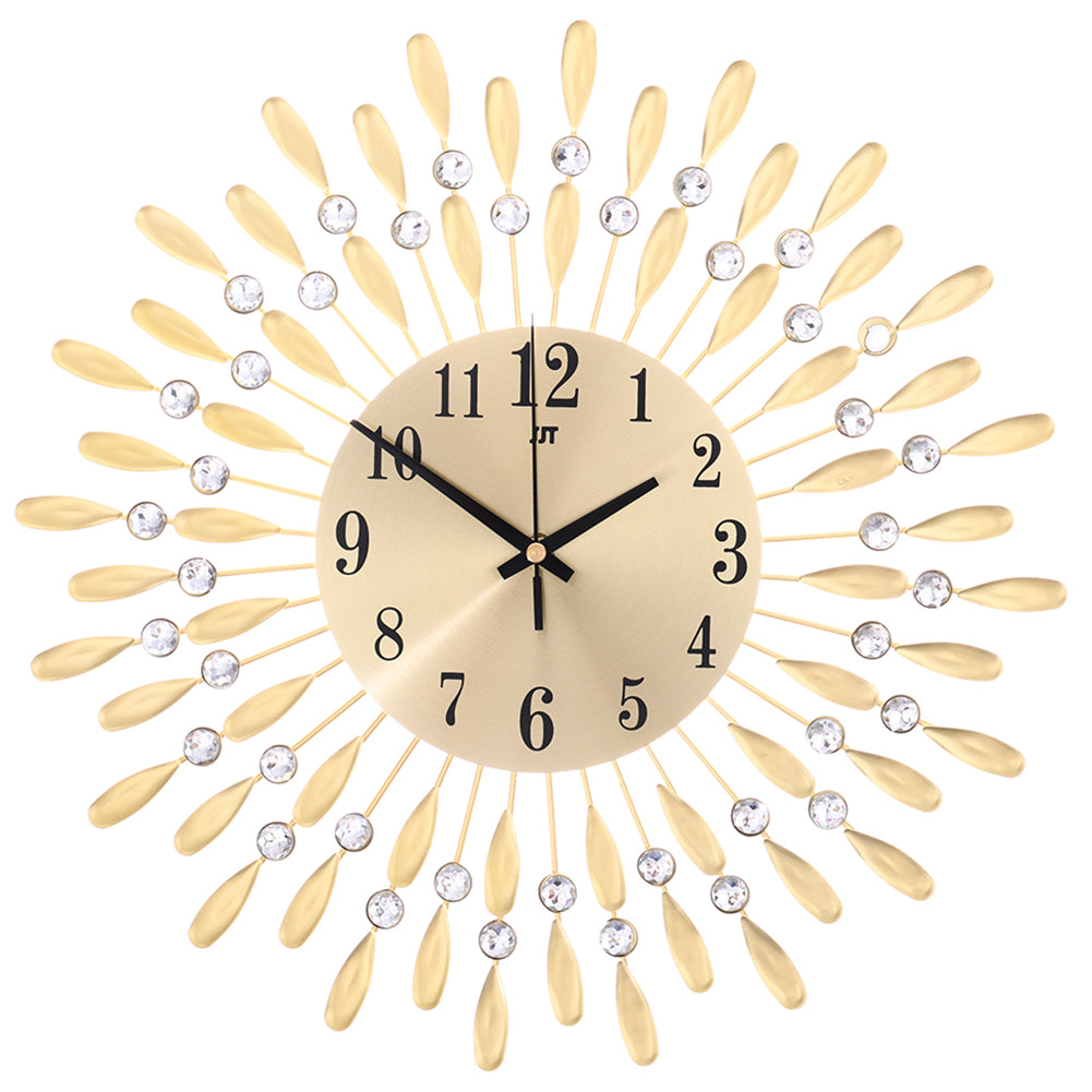 3D Silent Drop-Shape Metal Wall Clock with Crystal