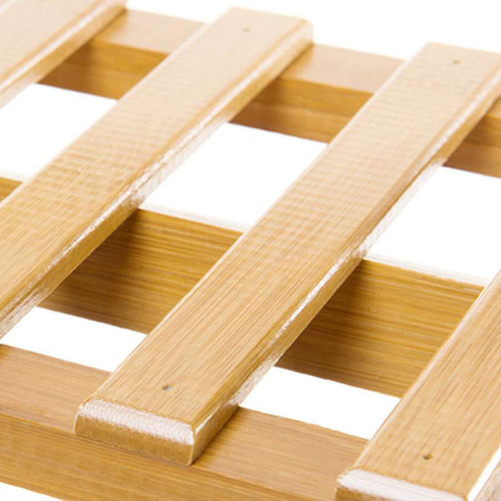 3-Tier Foldable Wooden Ladder Shelf Natural