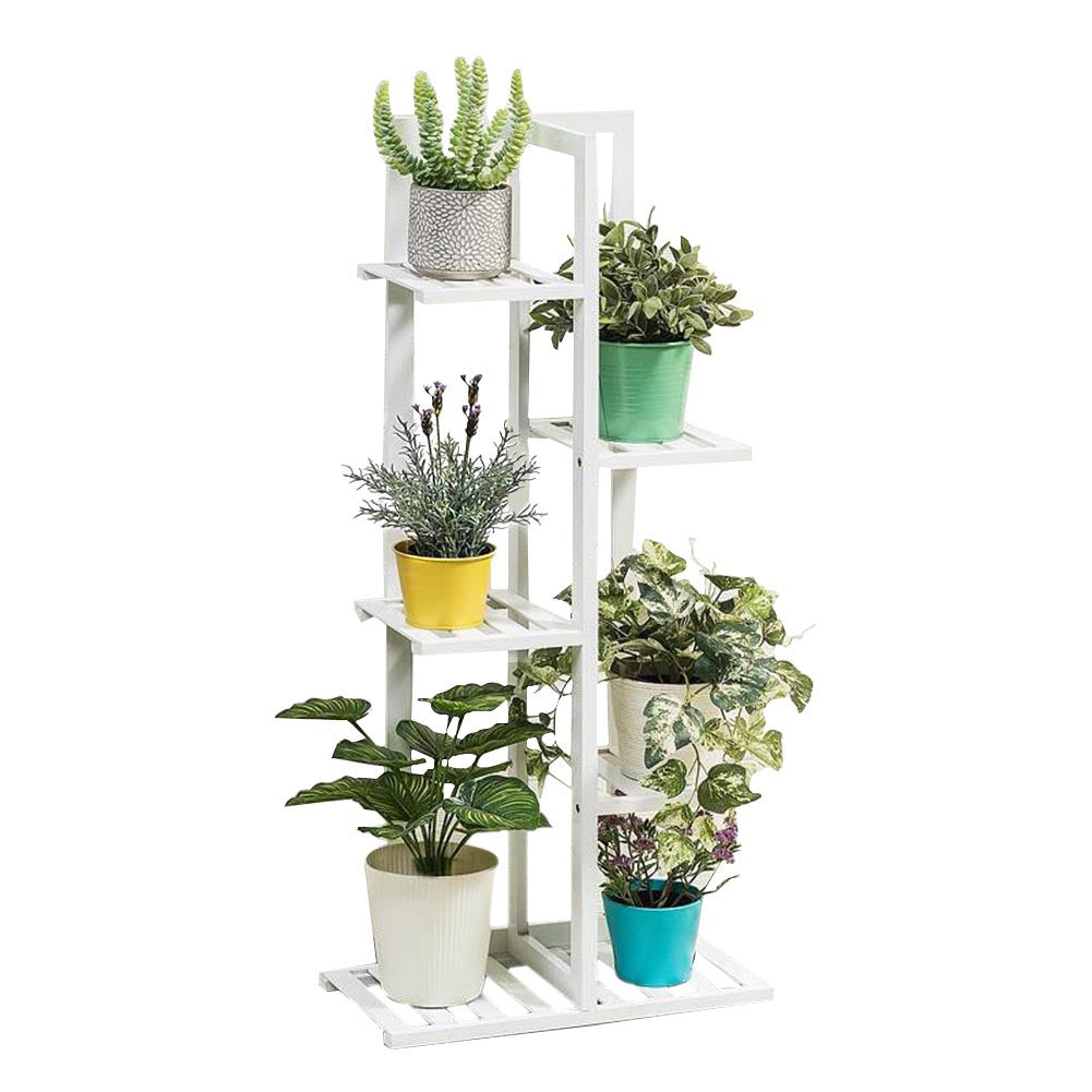Rustic Wooden Multi-Tiered Potted Plant Stand