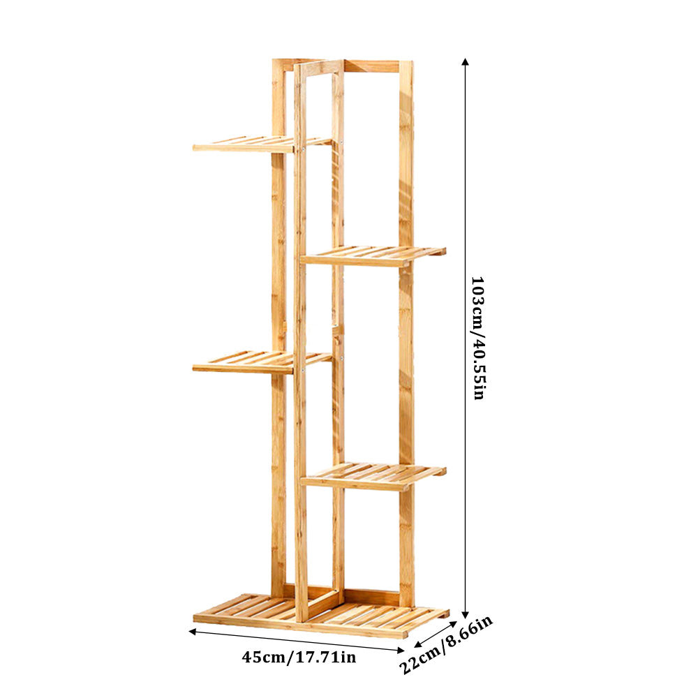 Rustic Wooden Multi-Tiered Potted Plant Stand
