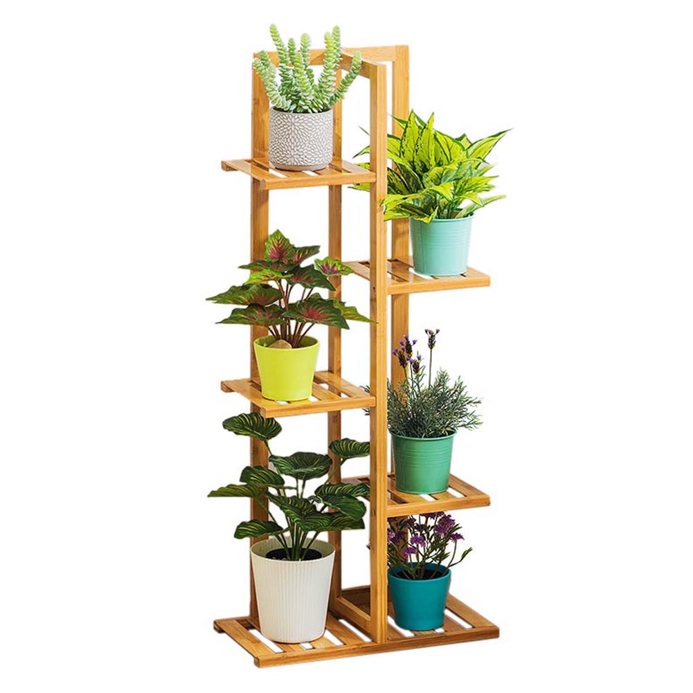 Rustic Wooden Multi-Tiered Potted Plant Stand