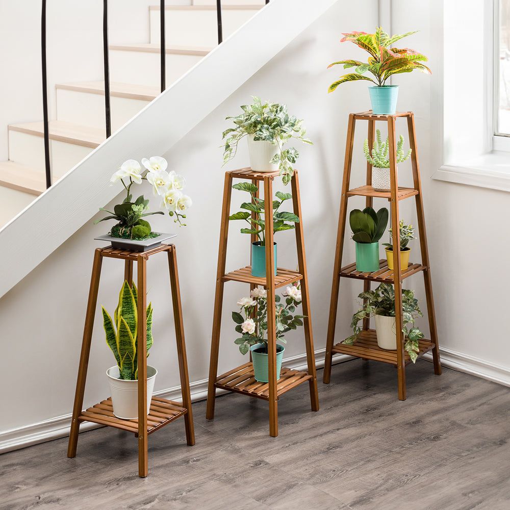 Vintage Tiered Indoor Plant Stand Solid Wood Display Shelf